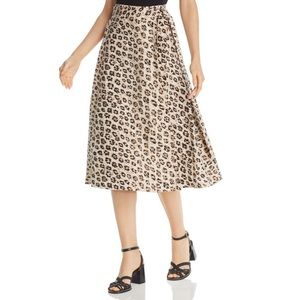 Joie Collen Linen Leopard Print Skirt